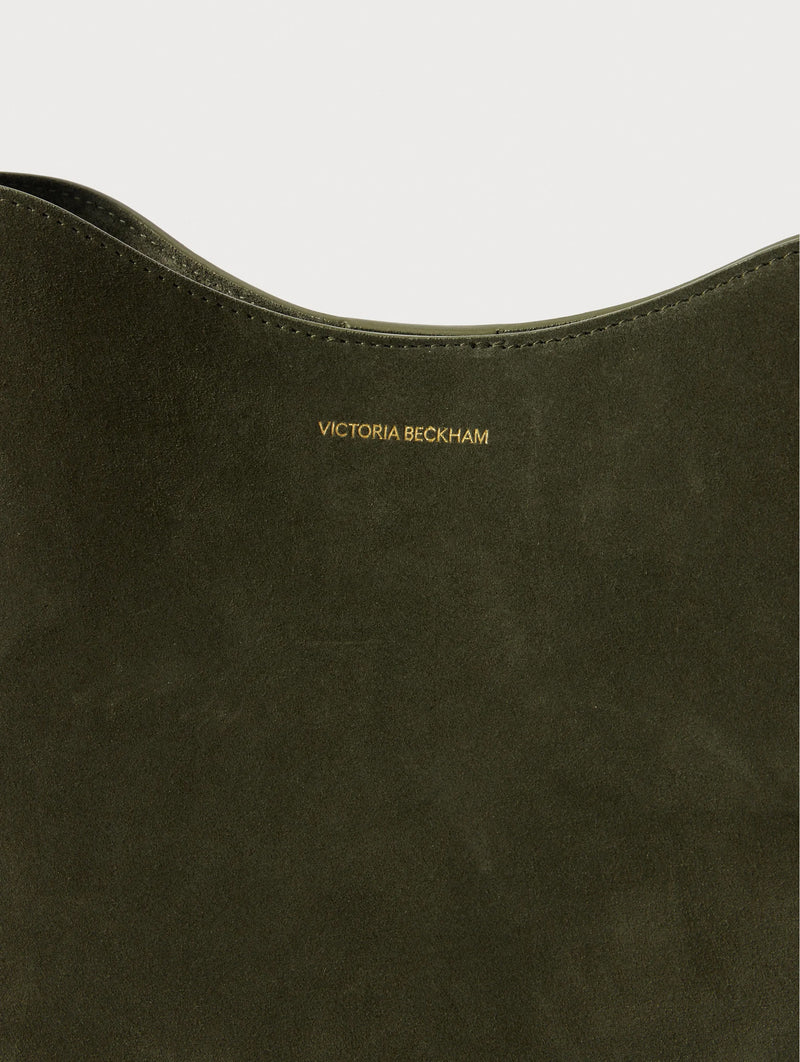 The Medium Suede Dia Bag in Dark Olive