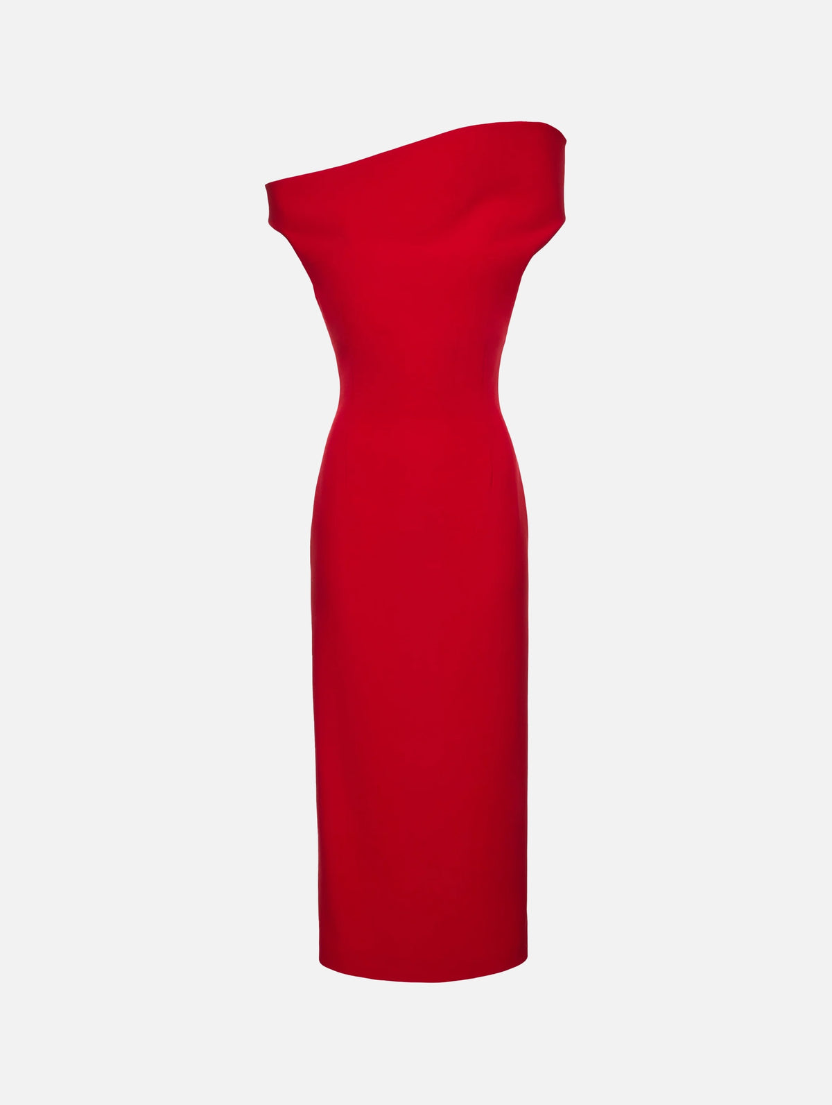 Off Shoulder Midi Dress in Red