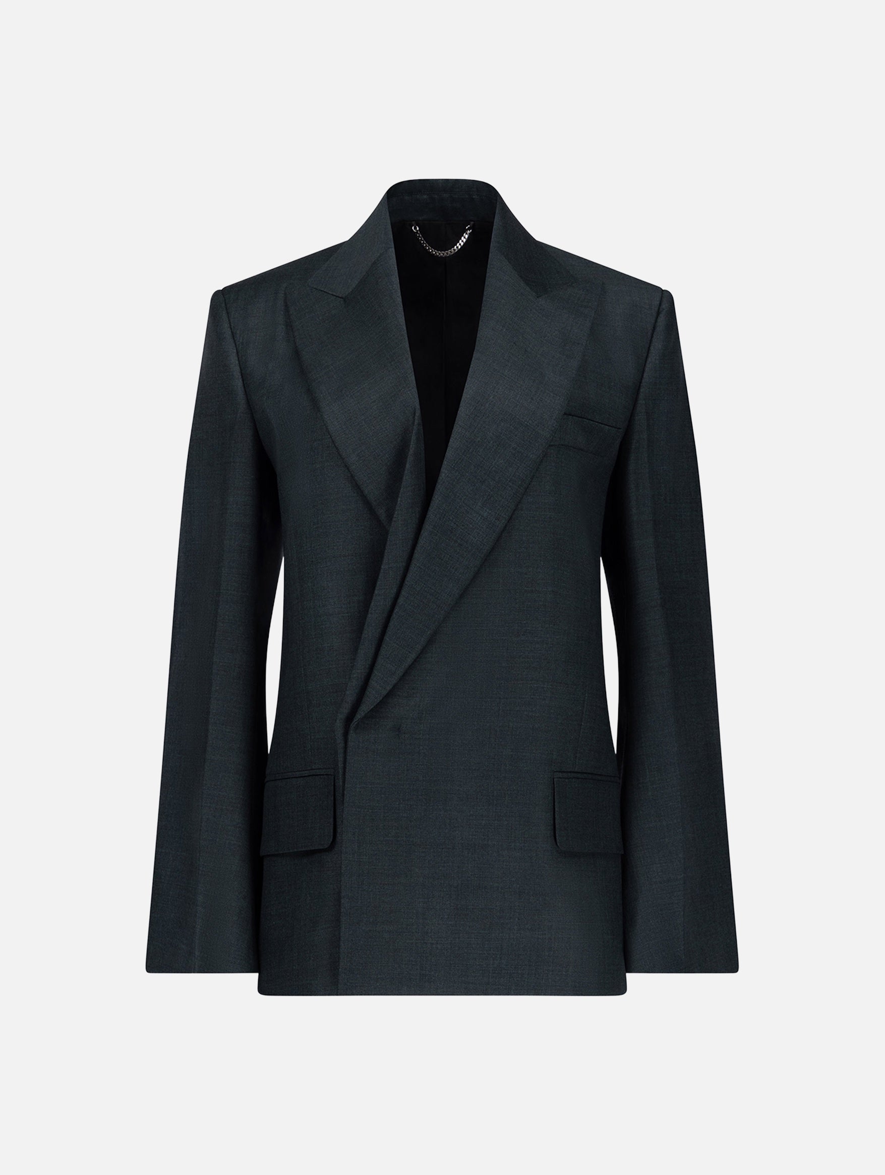 Olie Sculptural Layered Jacket in Dark Teal