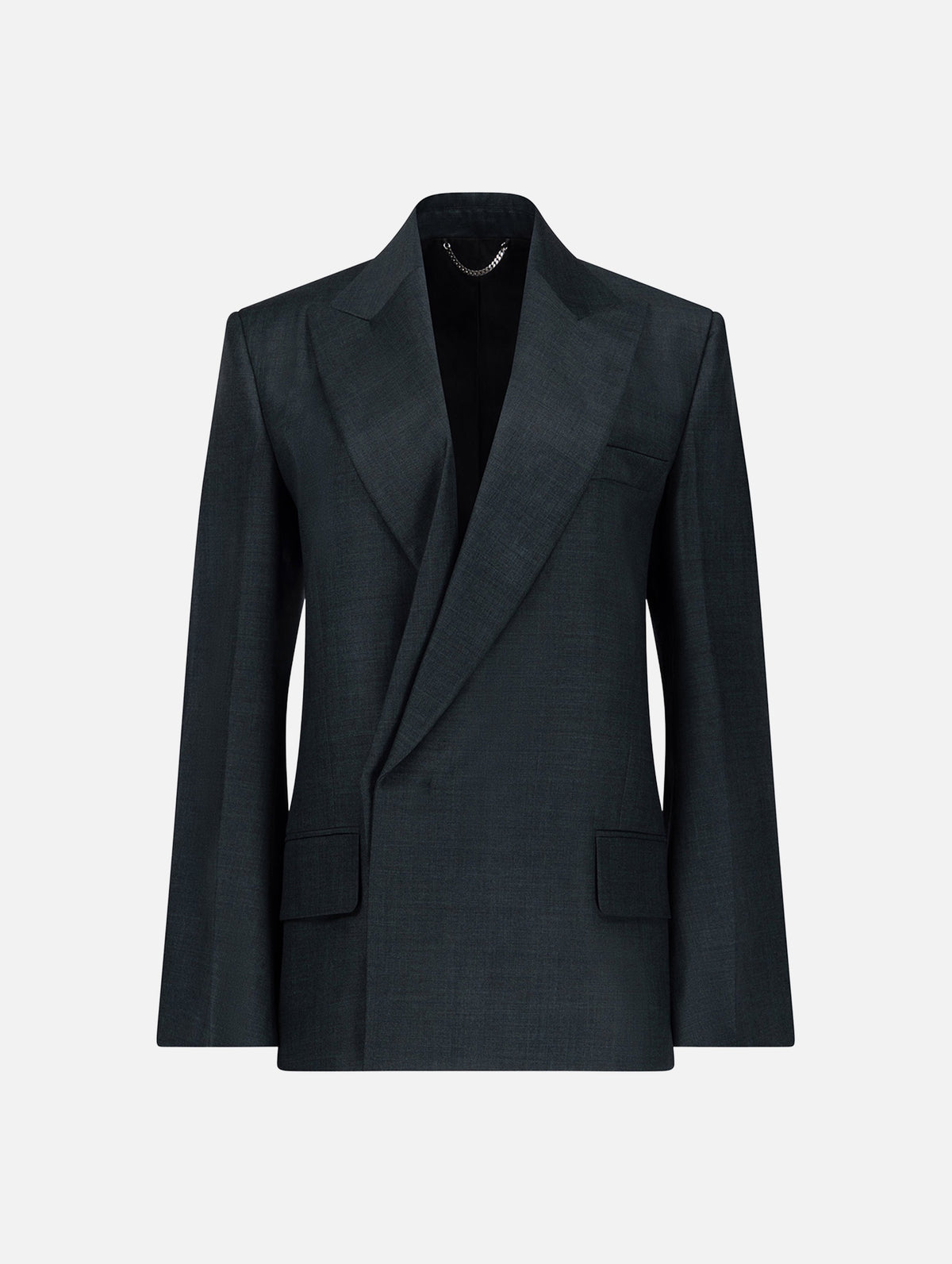 Olie Sculptural Layered Jacket in Dark Teal