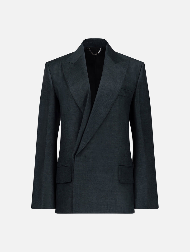 Olie Sculptural Layered Jacket in Dark Teal