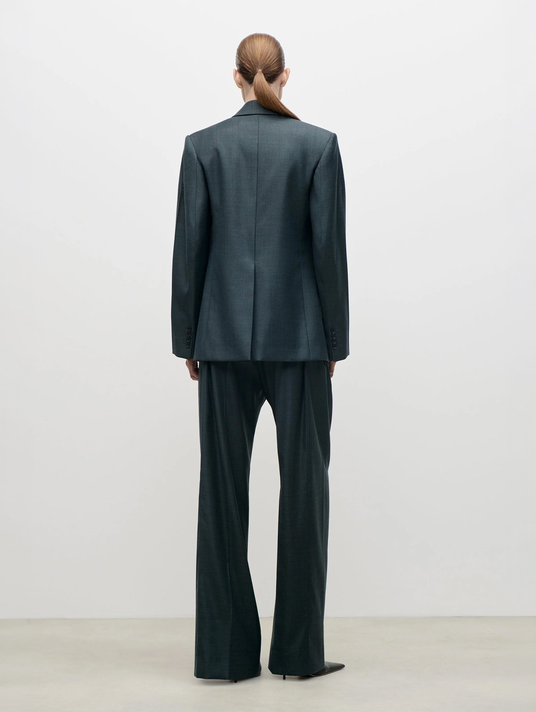 Olie Sculptural Layered Jacket in Dark Teal