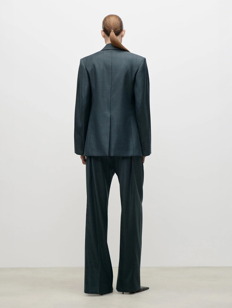 Olie Sculptural Layered Jacket in Dark Teal
