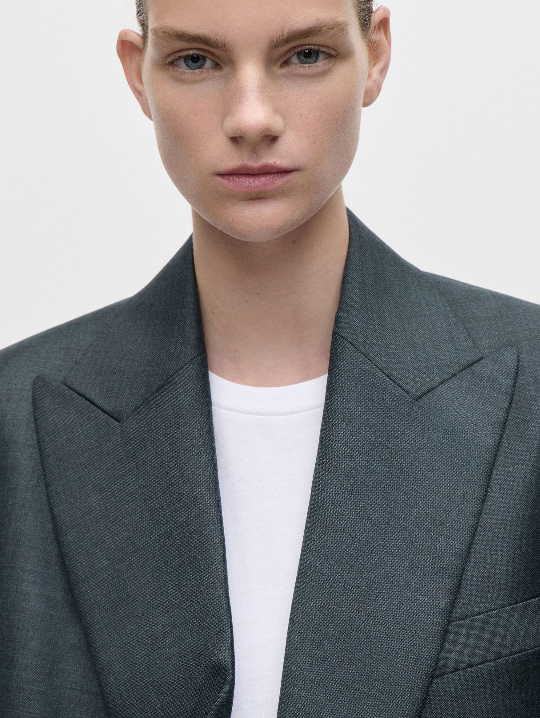 Olie Sculptural Layered Jacket in Dark Teal