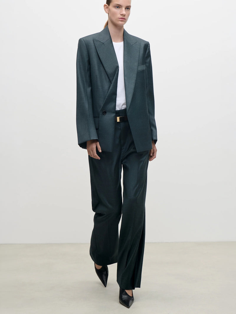 Olie Sculptural Layered Jacket in Dark Teal