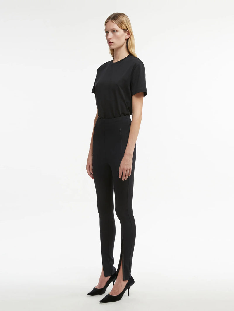 Opaque Front Zip Legging in Black