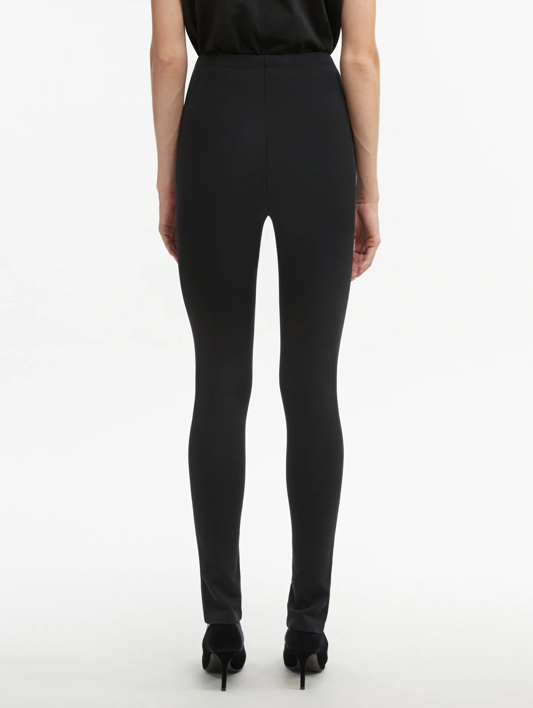 Opaque Front Zip Legging in Black