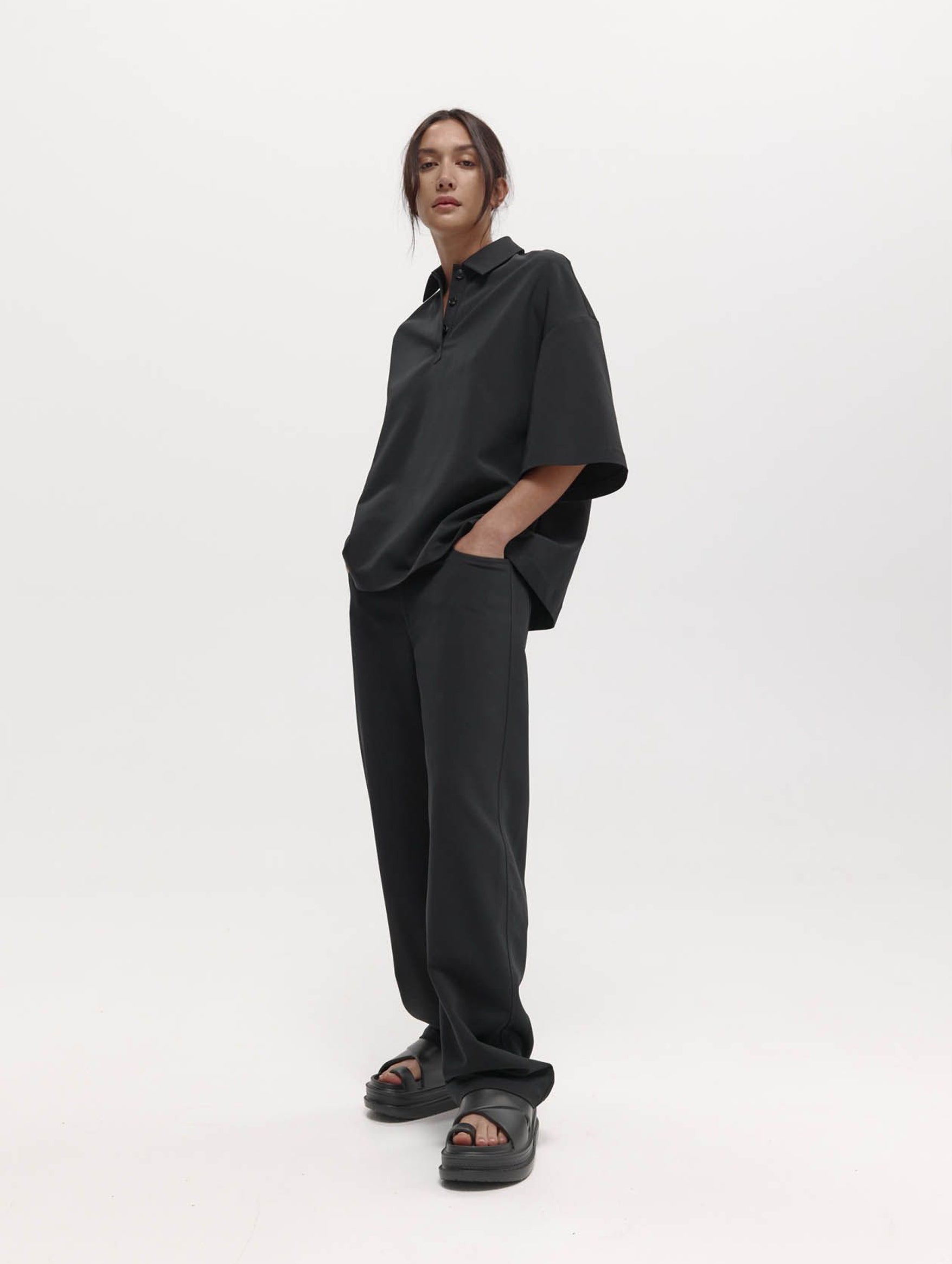 Short Sleeve Orwell Polo in Black