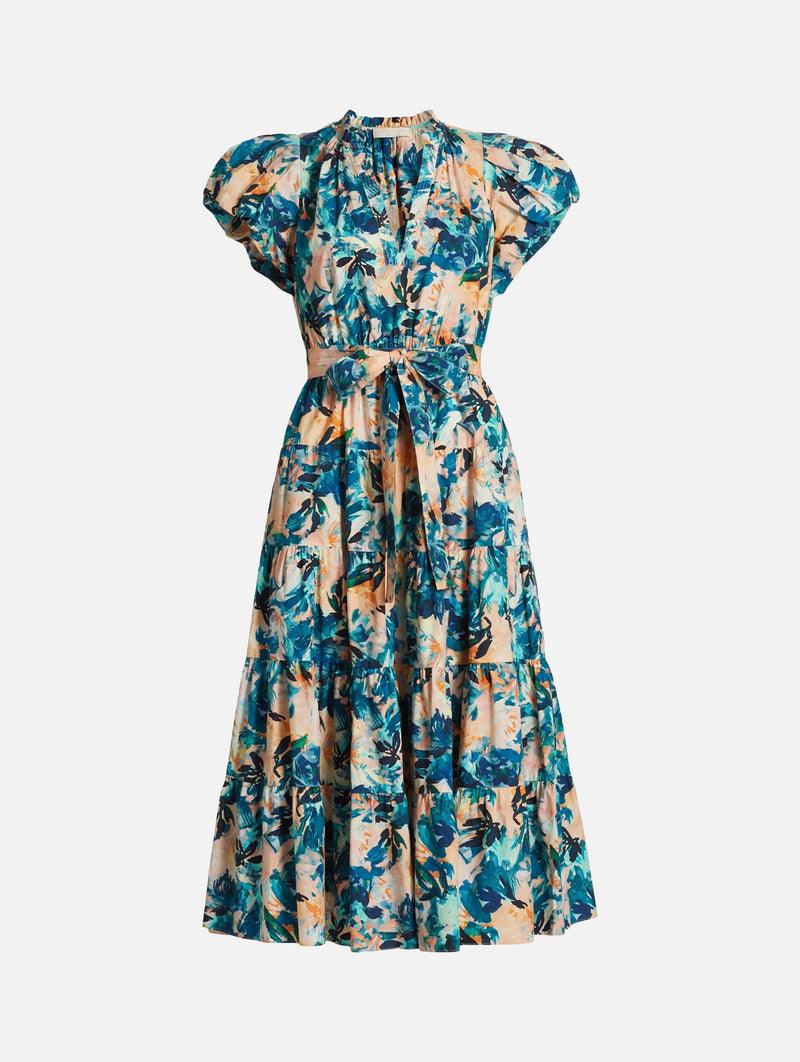 Ottilie Floral Dress in Delphinium