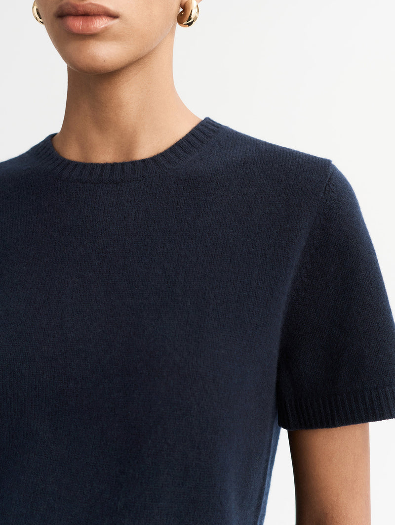Oversized Cashmere T-Shirt in Navy