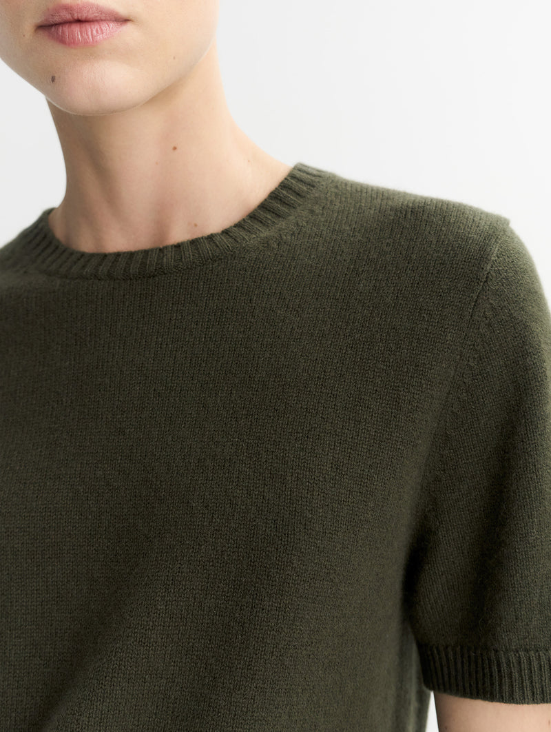 Oversized Cashmere T-Shirt in Olive