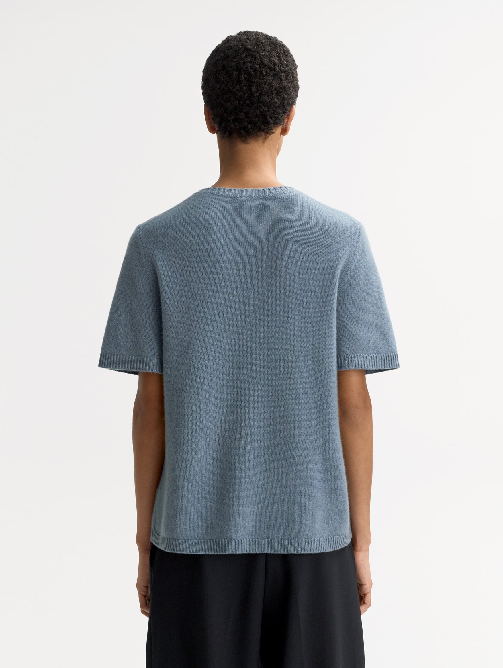 Oversized Cashmere T-Shirt in Retro Blue