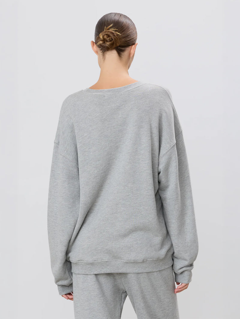 Oversized Crewneck Sweatshirt in Heather Grey