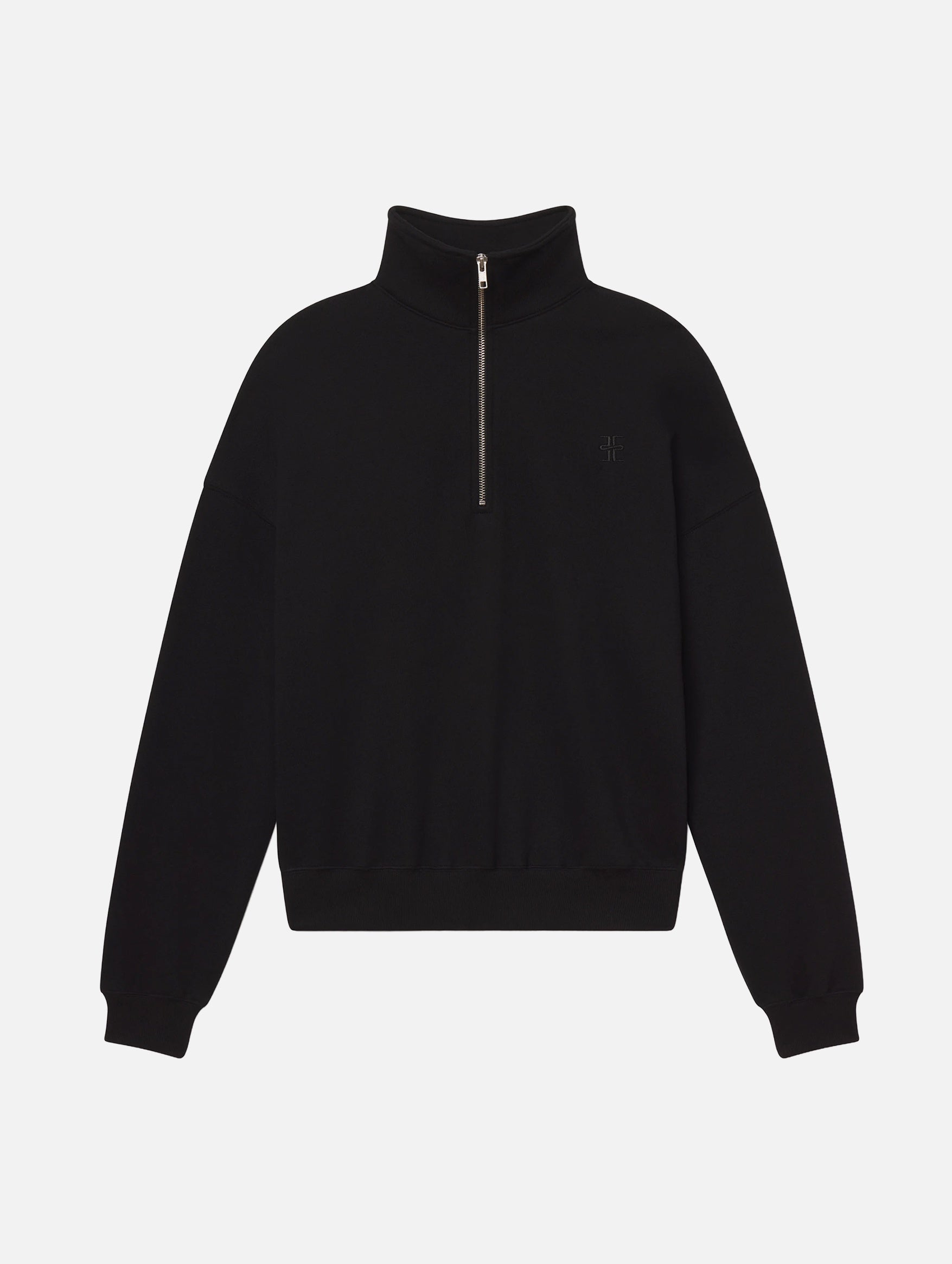 Oversized Half-Zip Sweatshirt in Black