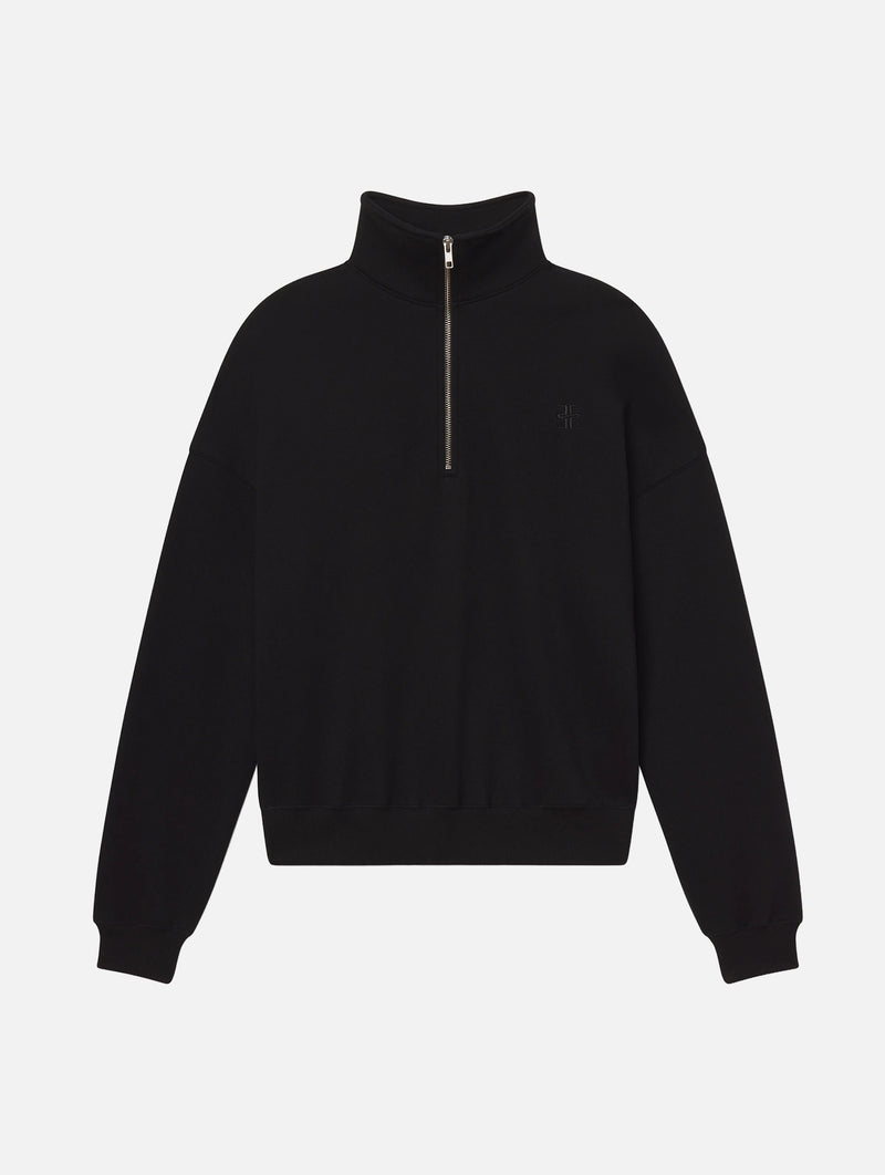 Oversized Half-Zip Sweatshirt in Black