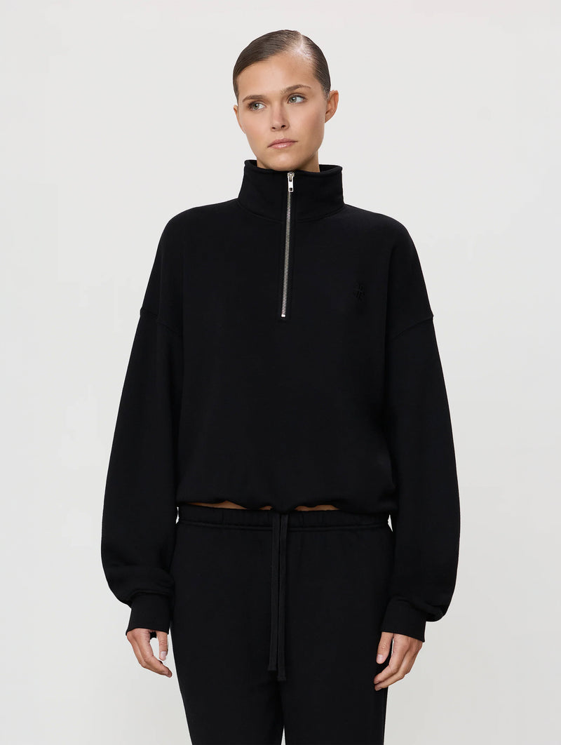 Oversized Crewneck Sweatshirt in Black