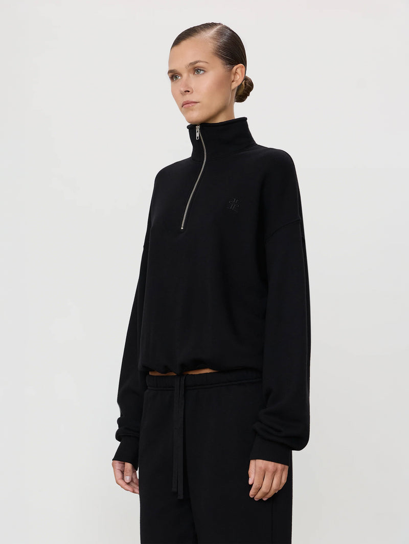 Oversized Crewneck Sweatshirt in Black