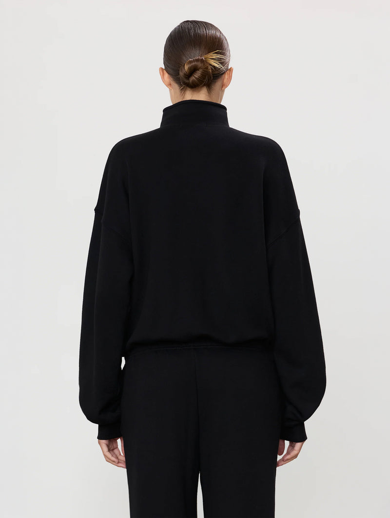 Oversized Crewneck Sweatshirt in Black