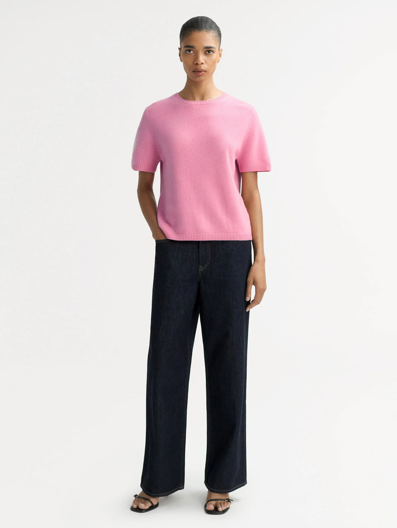 Oversized Cashmere T-Shirt in Pink