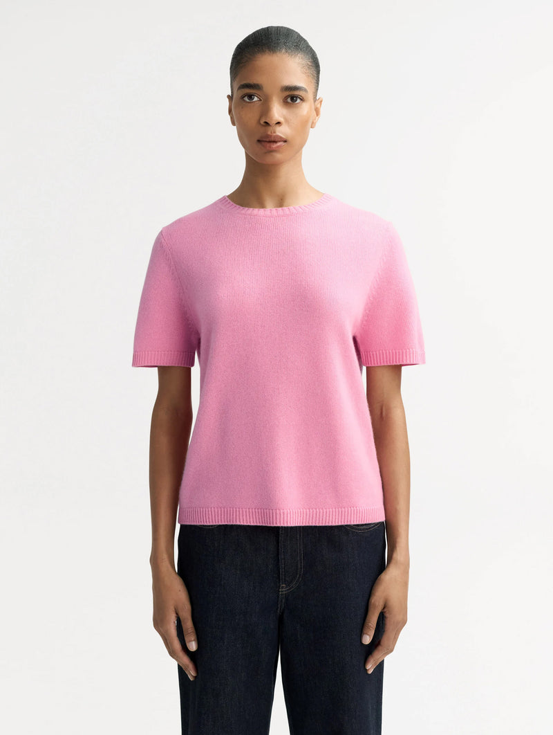Oversized Cashmere T-Shirt in Pink