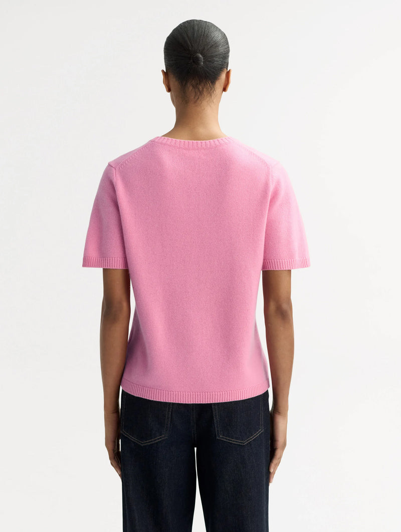 Oversized Cashmere T-Shirt in Pink