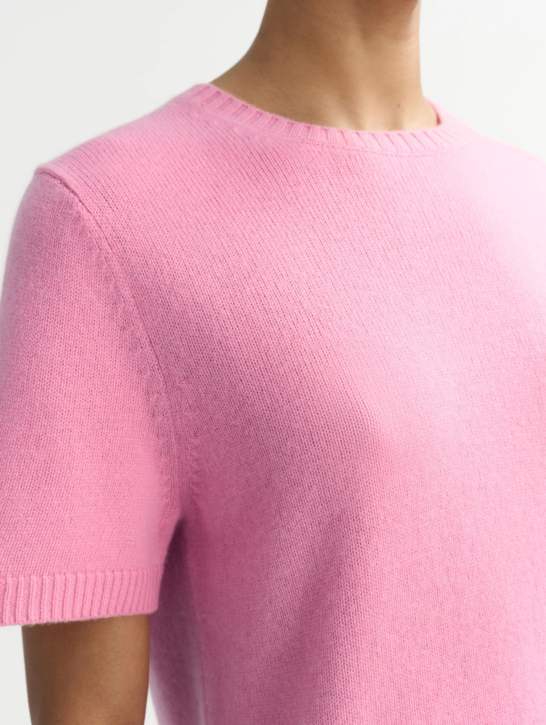Oversized Cashmere T-Shirt in Pink