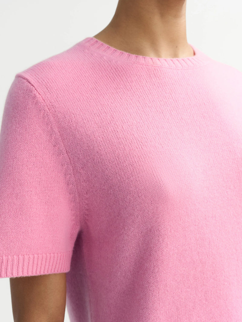 Oversized Cashmere T-Shirt in Pink