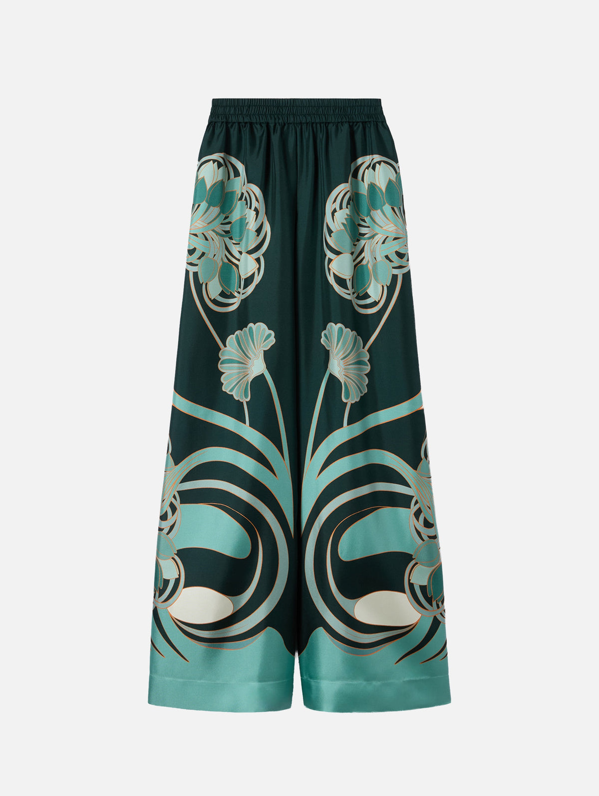 Palazzo Pants in Blooming Tulip Placée Dark Green