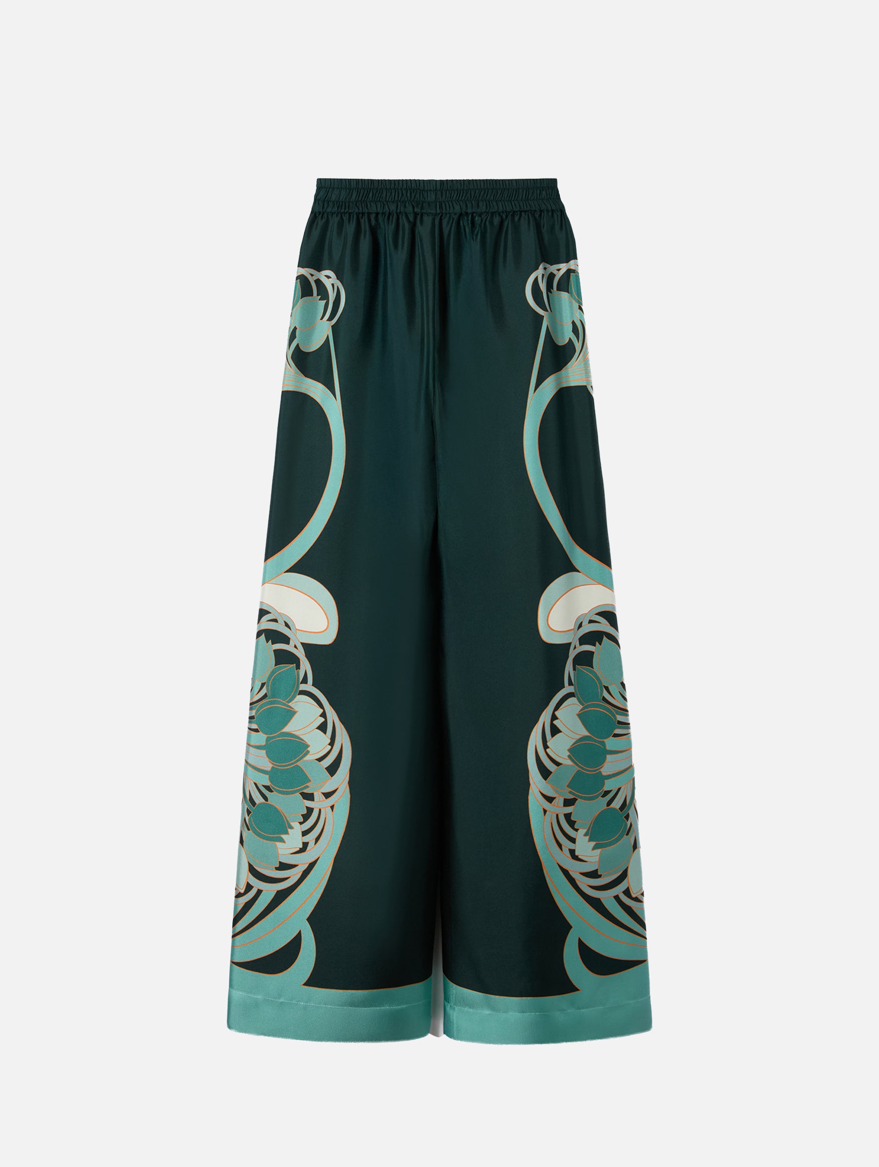 Palazzo Pants in Blooming Tulip Placée Dark Green