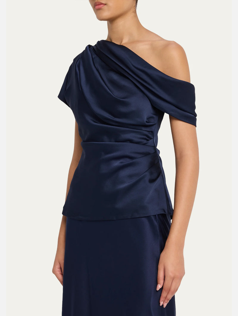Phoebe Draped Top in Midnight