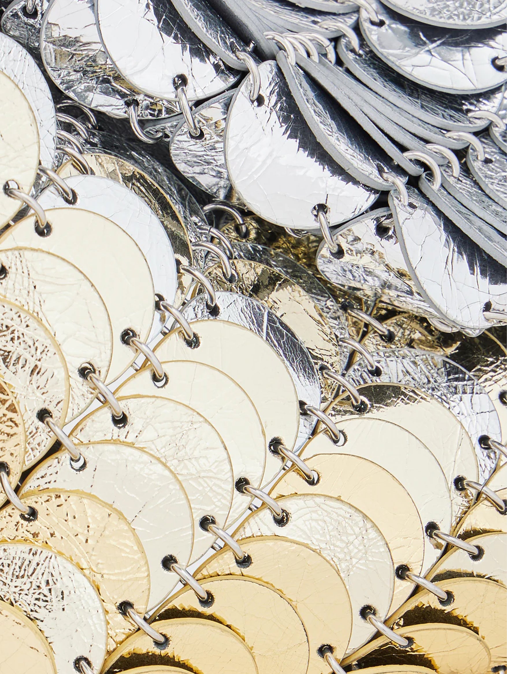 Paco Leather Bag in Silver and Gold