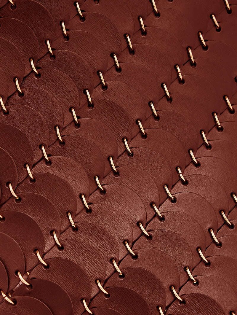 Paco Medium Leather Tote Bag in Cognac