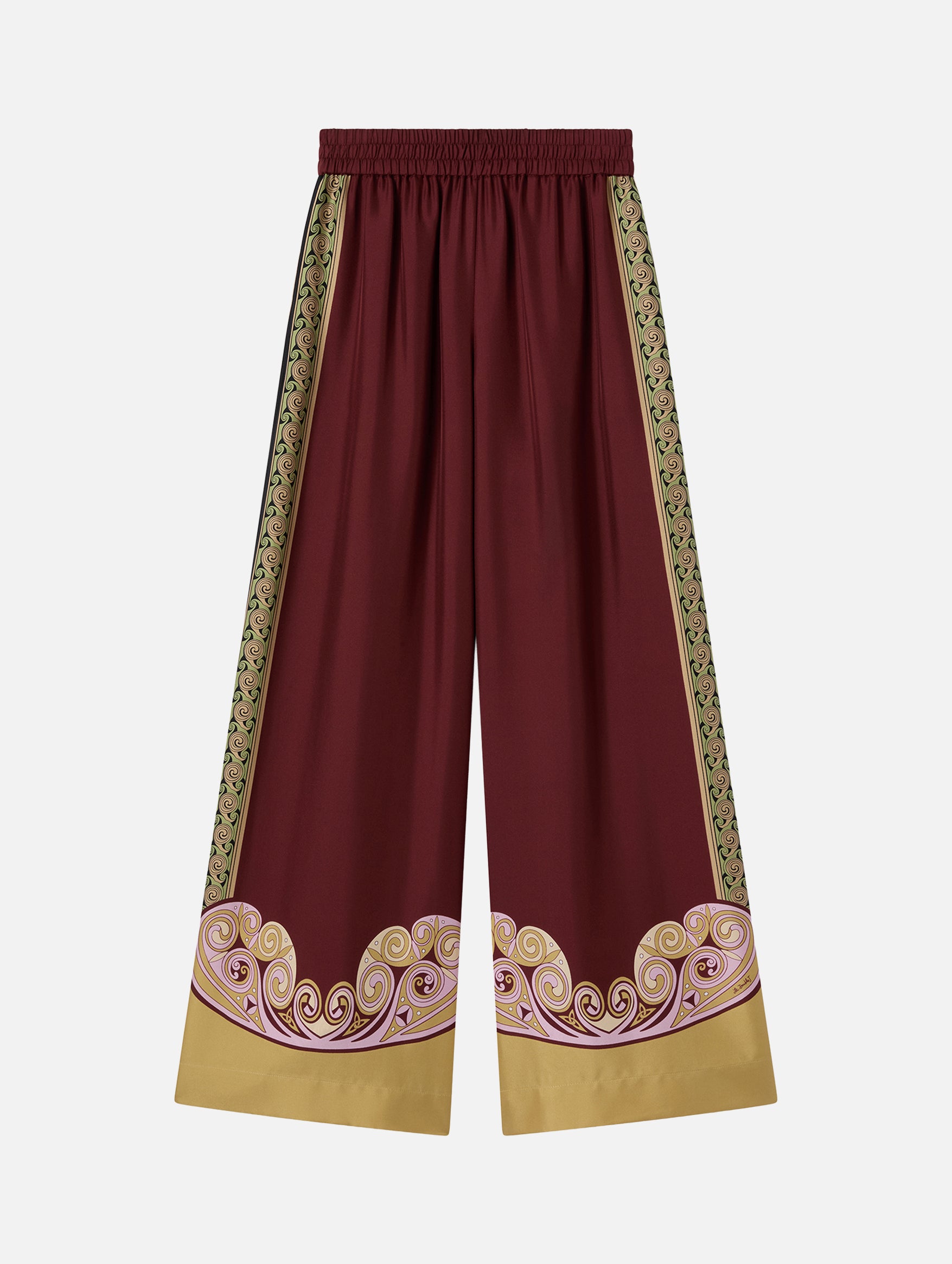 Palazzo Pants in Kells Swirl Placée Burgundy