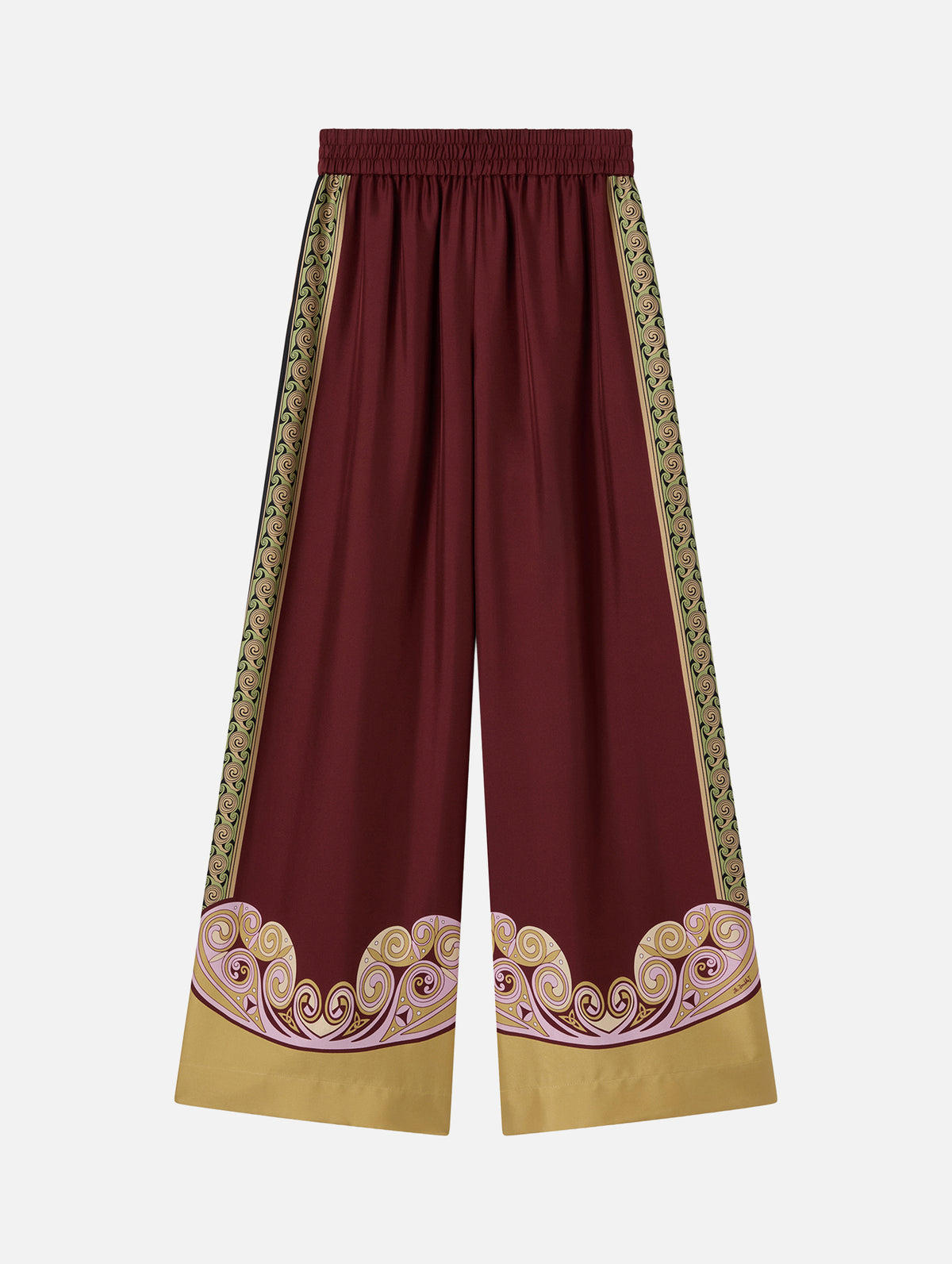 Palazzo Pants in Kells Swirl Placée Burgundy