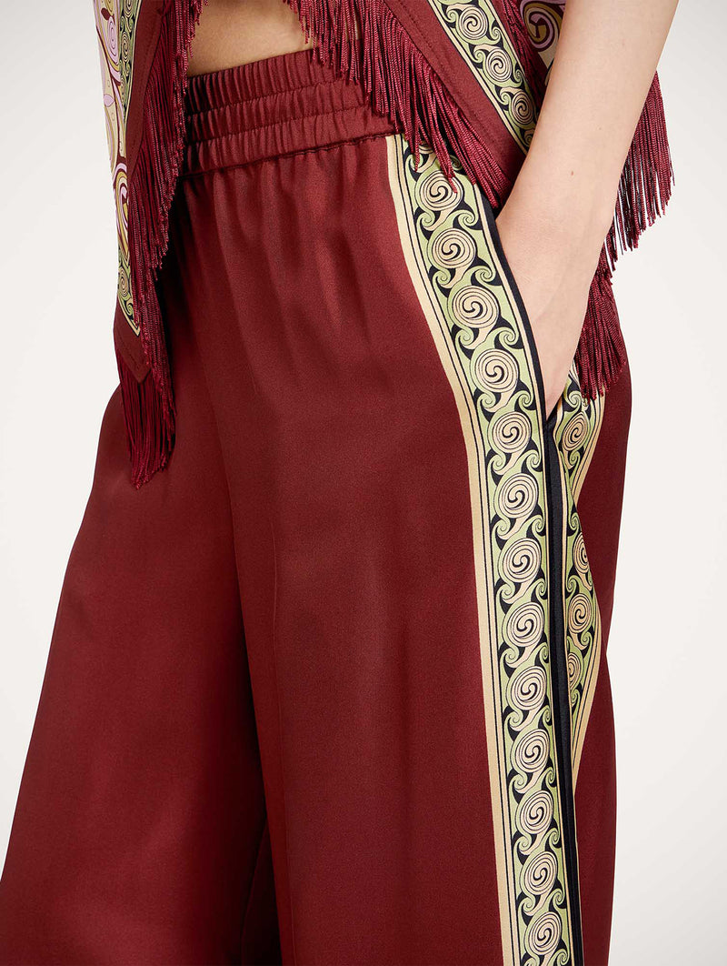 Palazzo Pants in Kells Swirl Placée Burgundy