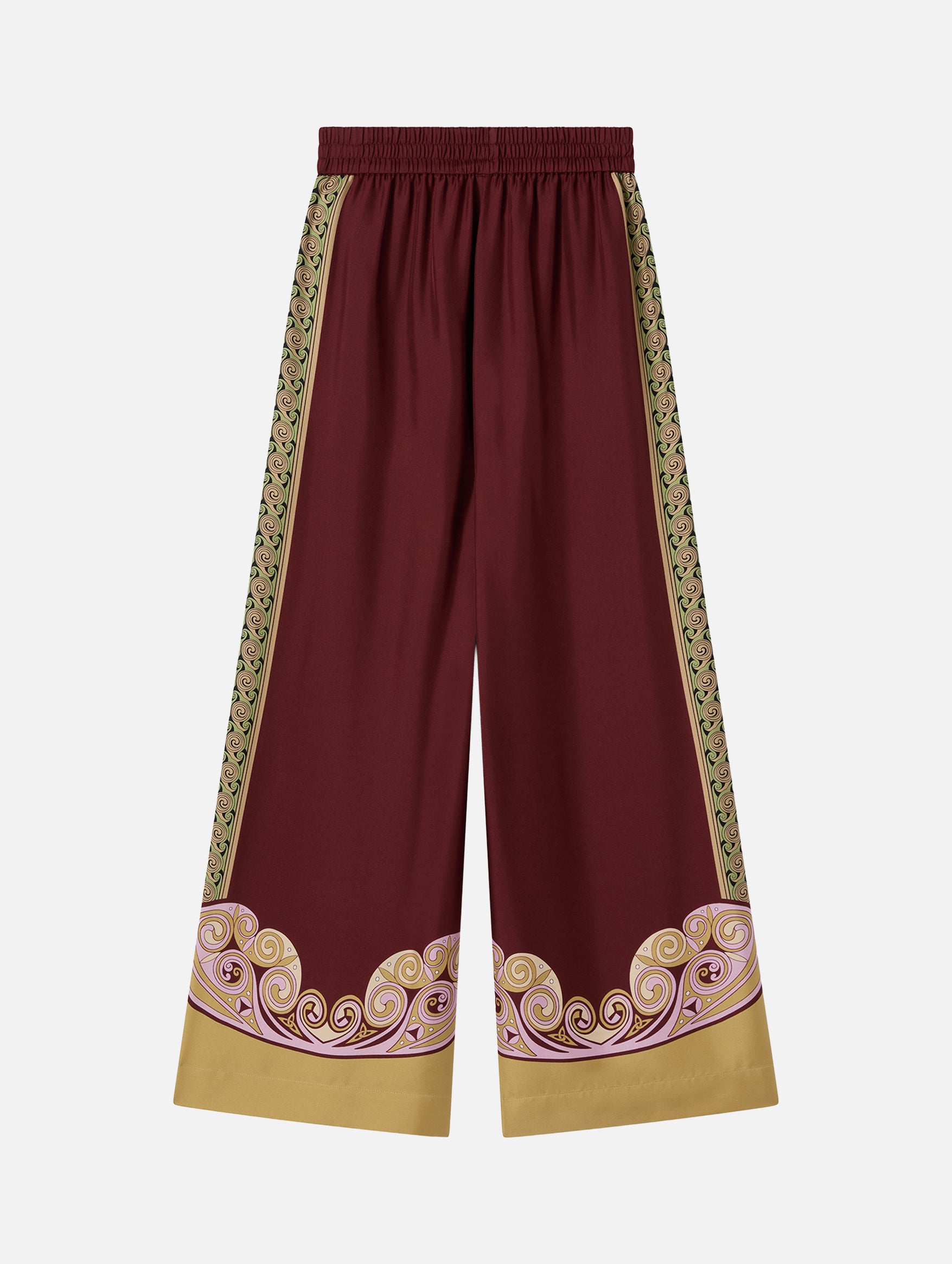 Palazzo Pants in Kells Swirl Placée Burgundy