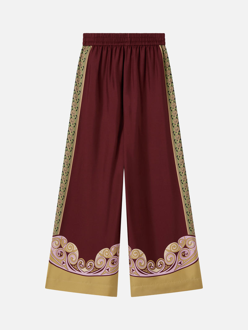 Palazzo Pants in Kells Swirl Placée Burgundy
