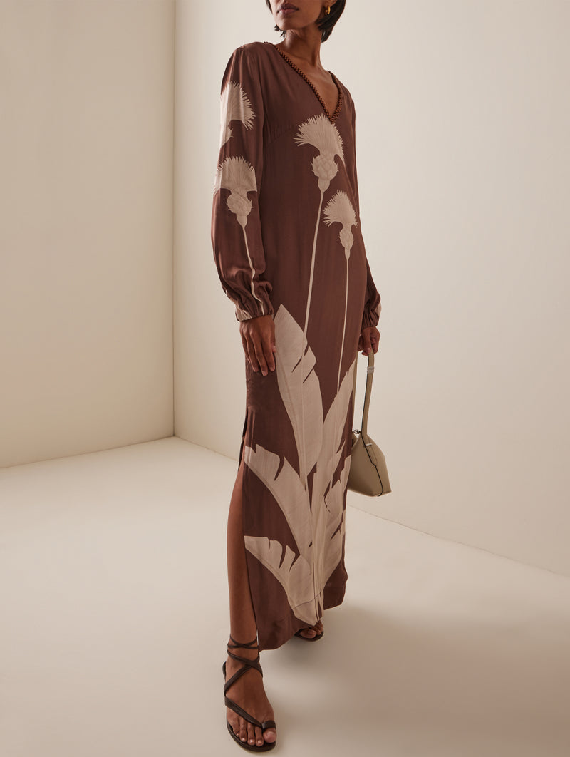Palmas Tunic Dress in Mocha Dandelion