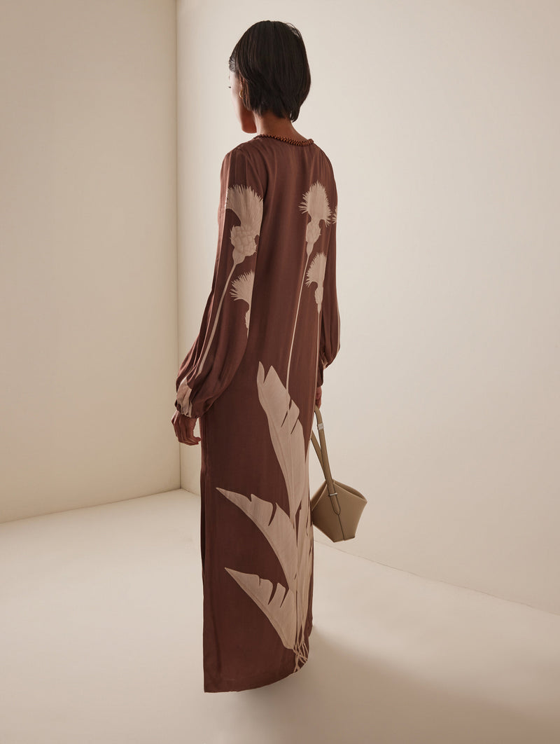 Palmas Tunic Dress in Mocha Dandelion