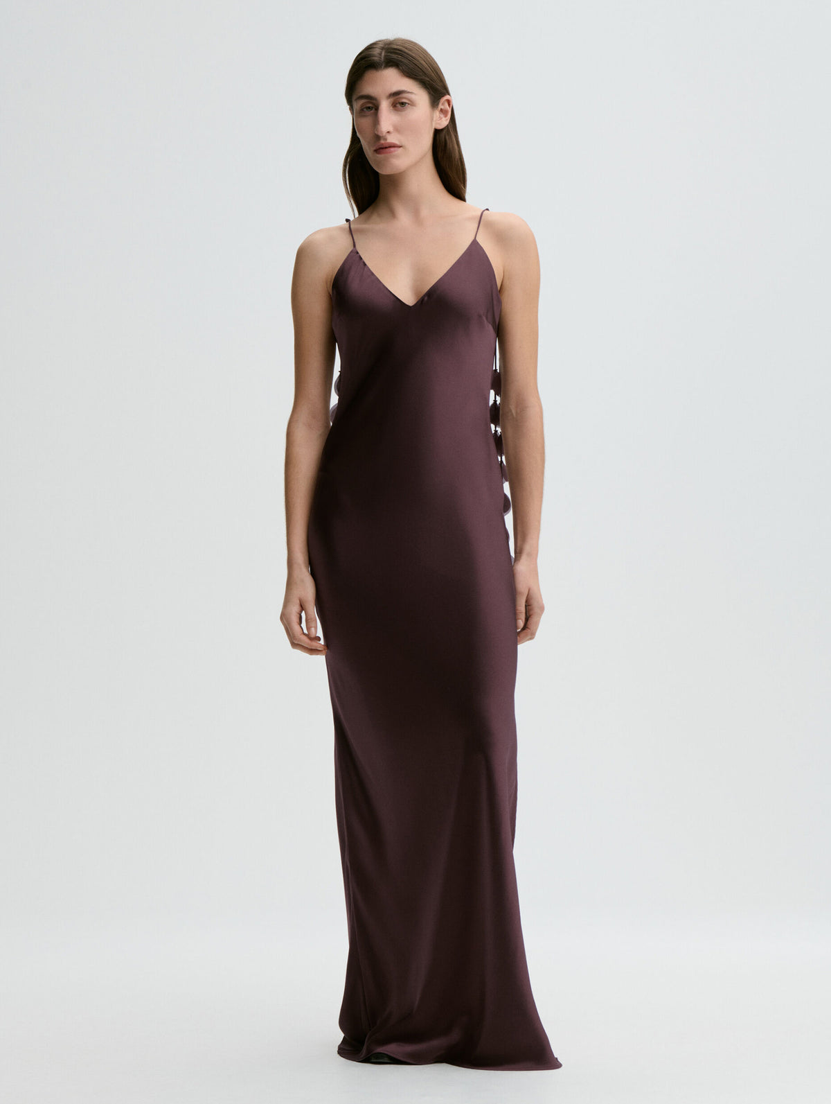 Pascale Silk Dress in Aubergine
