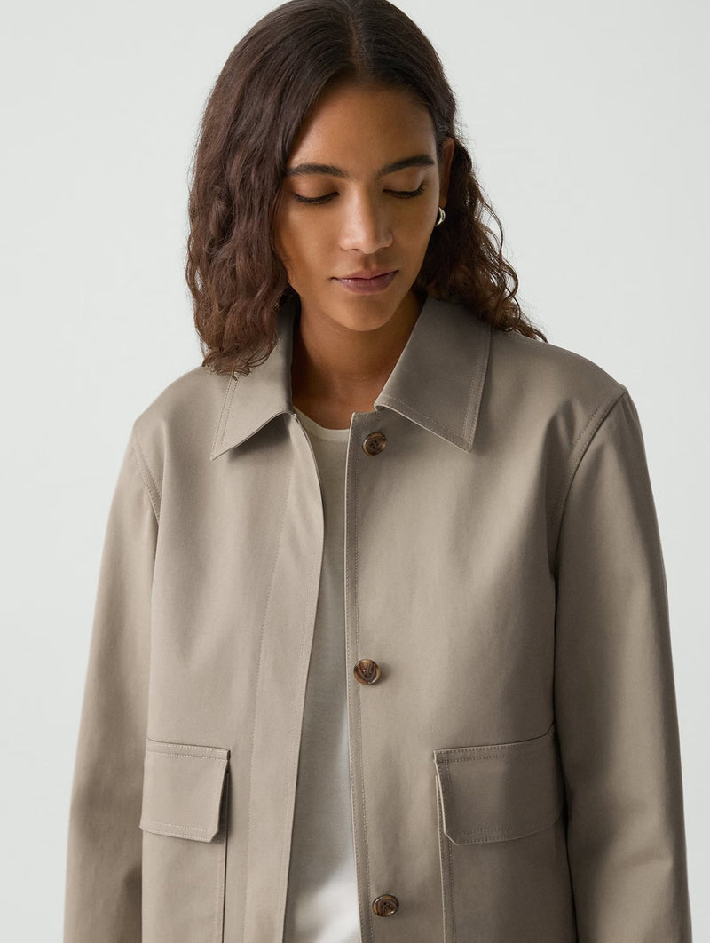 Patch Boxy Jacket in Soft Taupe