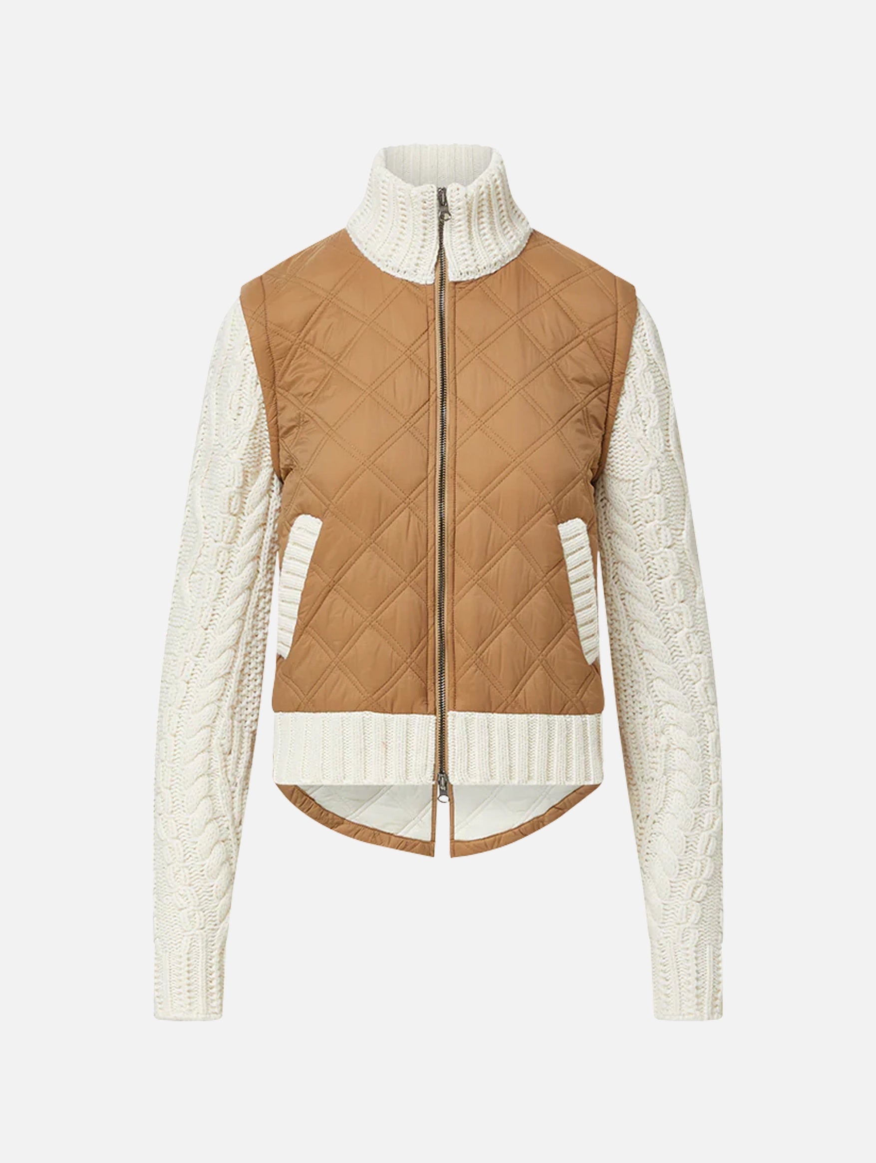 Patra Mixed Media Jacket in Russet Ivory