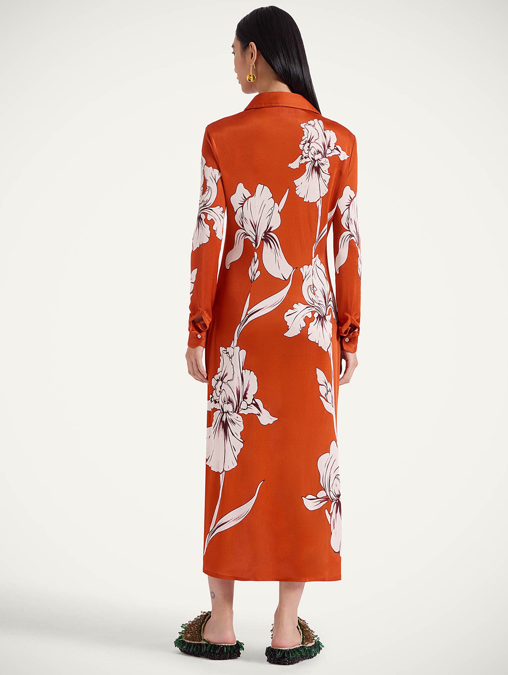 Perry Street Dress in Orange Iris Placée