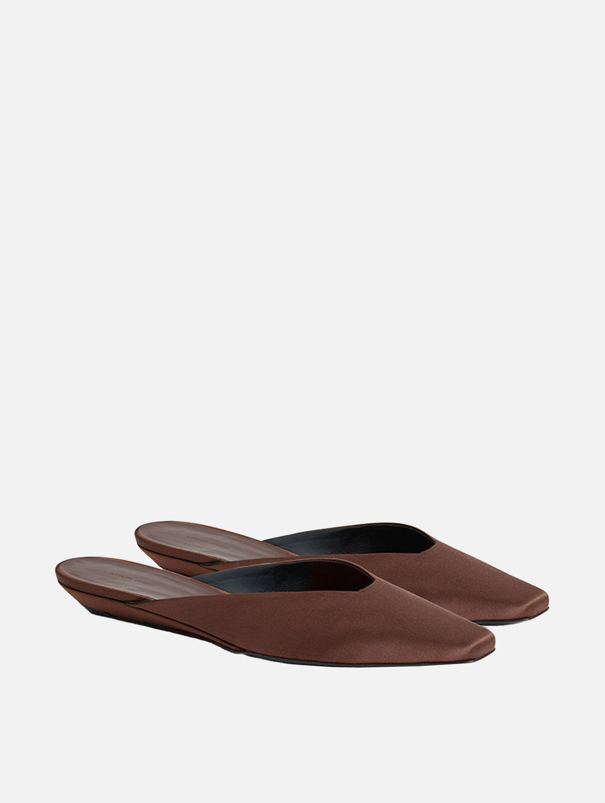 Petros Satin Slippers in Pecan Brown