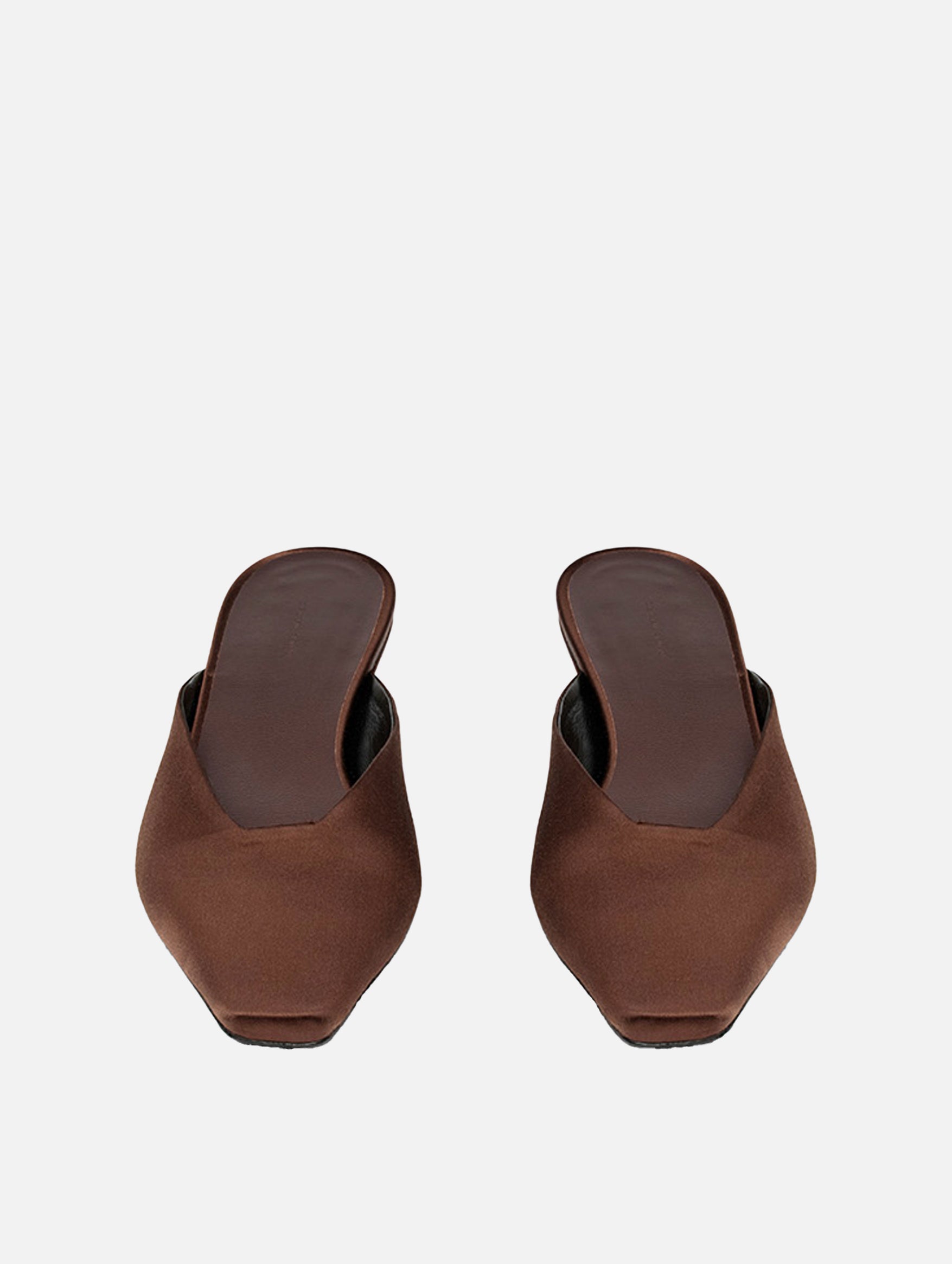 Petros Satin Slippers in Pecan Brown