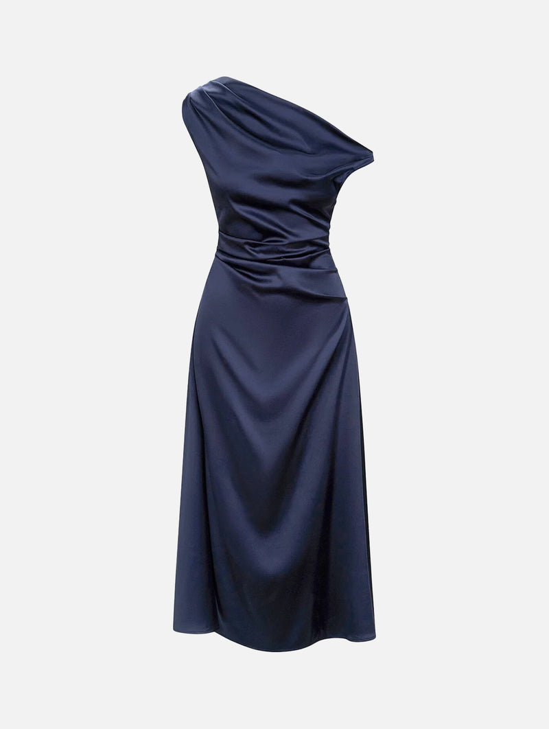 Phare Silk Dress in Navy