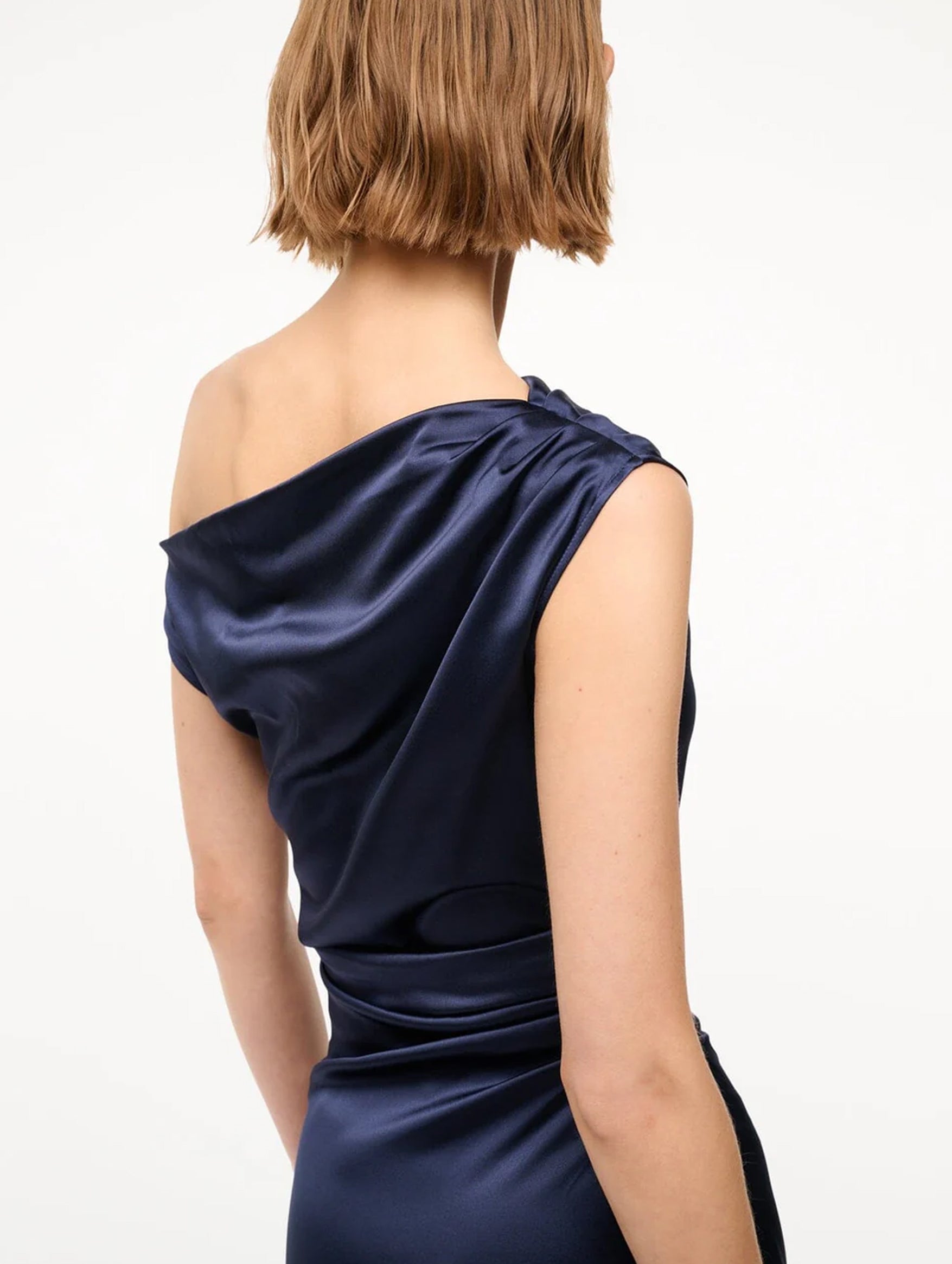 Phare Silk Dress in Navy