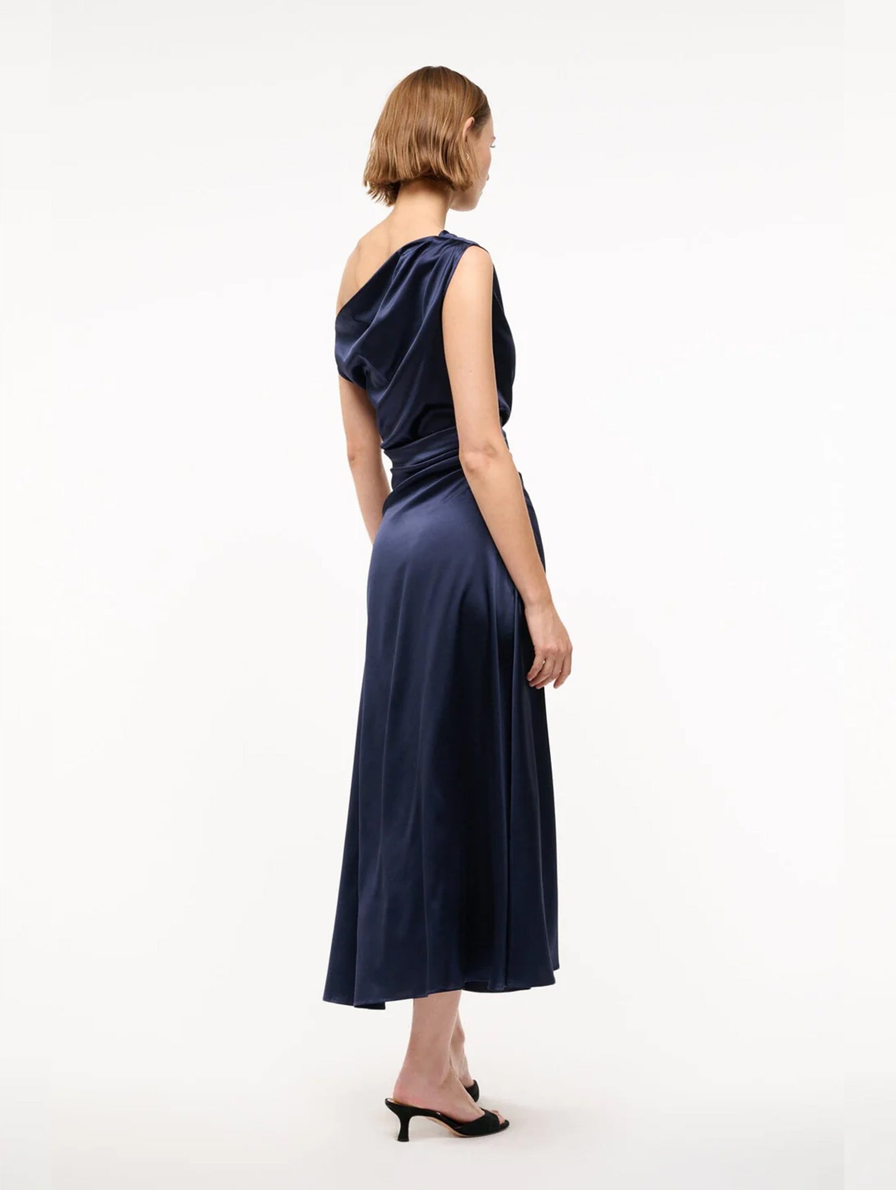 Phare Silk Dress in Navy