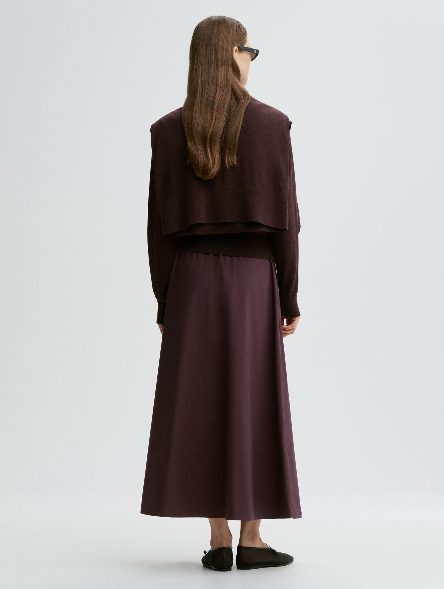 Pheobes Organic Cotton Skirt in Aubergine