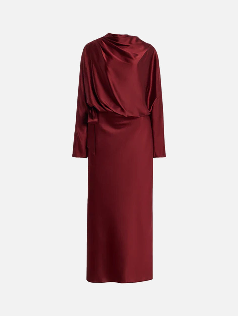 Phoebe Silk Dress in Sangria